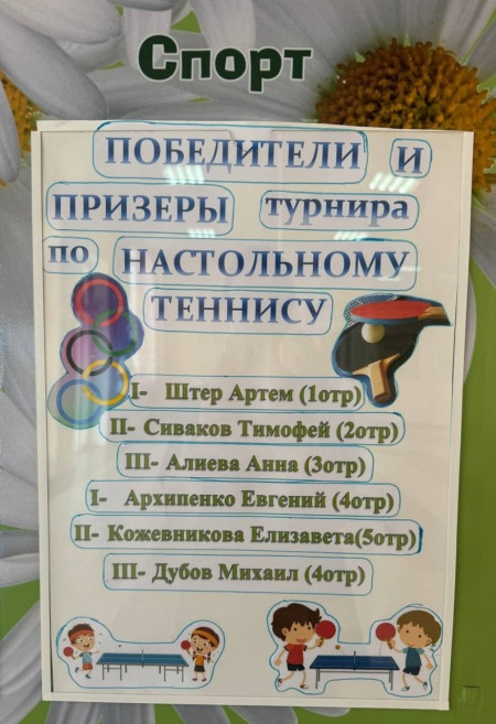Соревнования по настольном теннису 