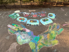 Конкурс рисунков на асфальте "Мы - дети РЖД"