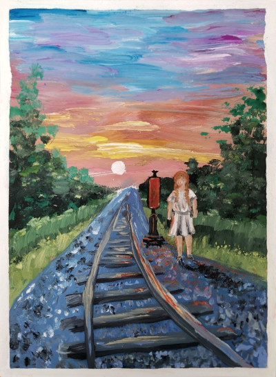 Девушка-сигнальщица на дороге Жизни в ВОв