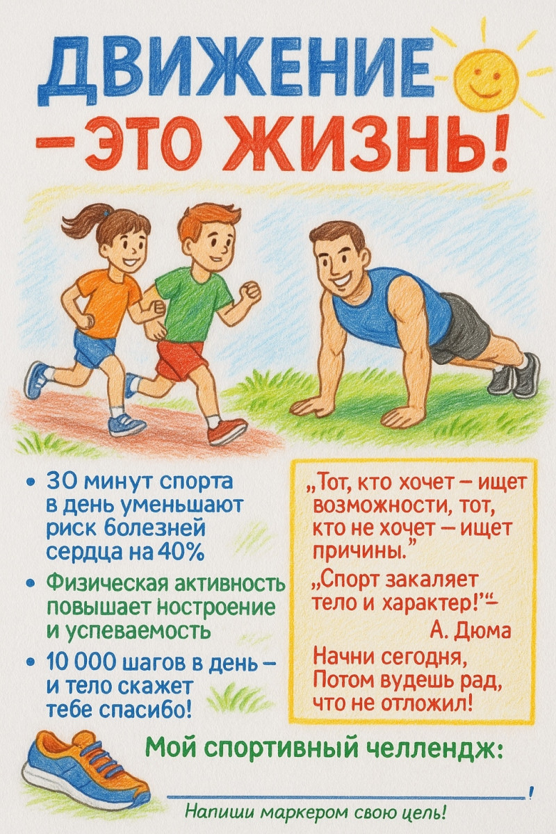 Яркая выставка плакатов, посвящённая спорту и здоровому образу жизни!