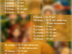 Распределение возрастов по отрядам 